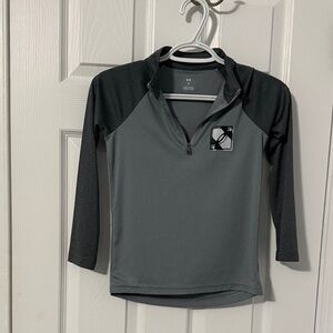 Under Armour Boys' Gray and Dark Gray 1/4 Zip Athletic Top